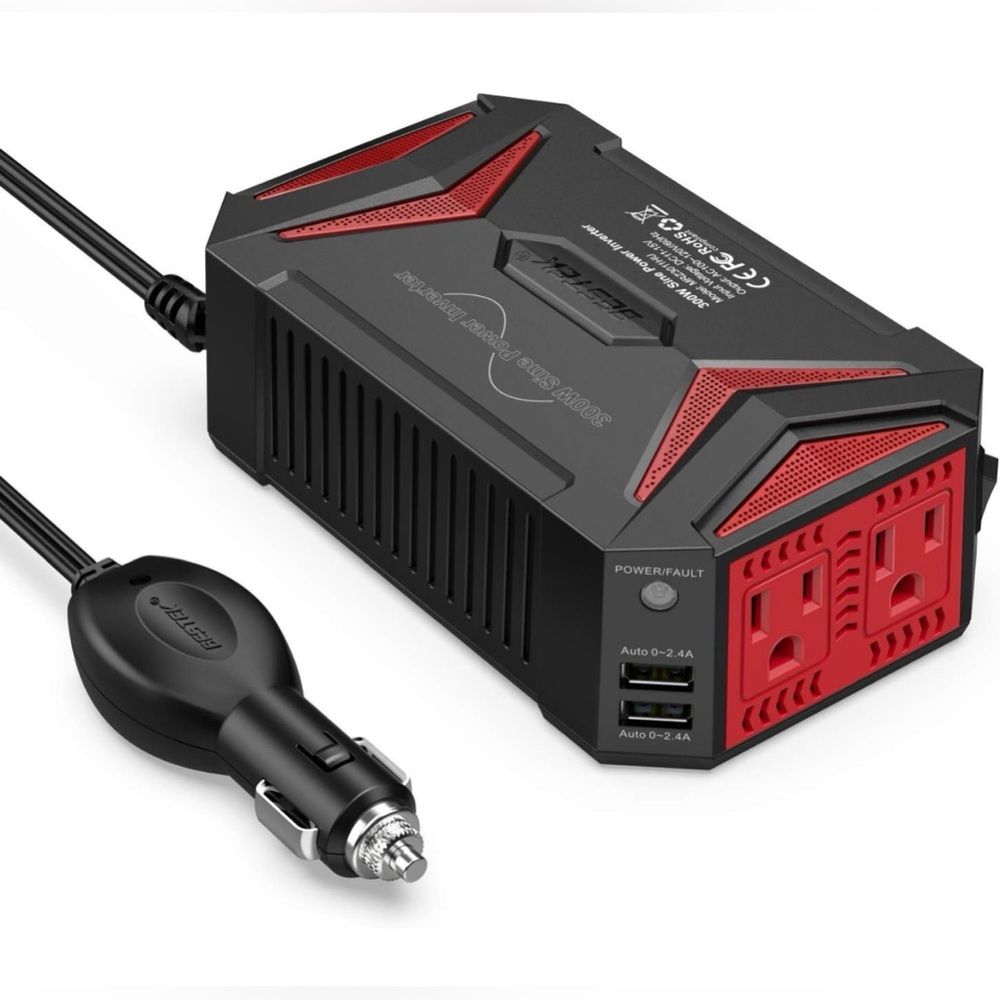 New BESTEK 300 Watt Pure Sine Wave Power Inverter Car Adapter